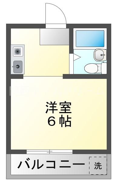 ボヌール大日A棟(ワンルーム/4階)の間取り写真