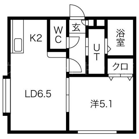 LONTERM清田 (1LDK/2階)の間取り写真