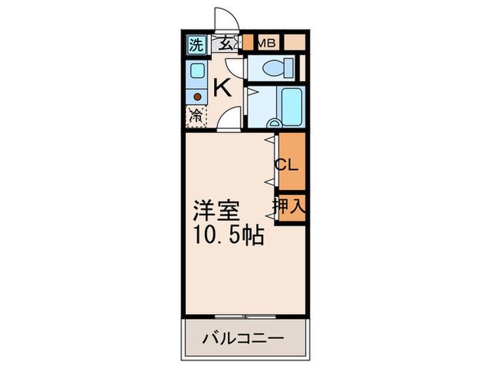 ラポート博多(1K/7階)の間取り写真
