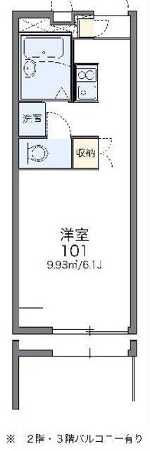 レオパレス片倉(1K/3階)の間取り写真