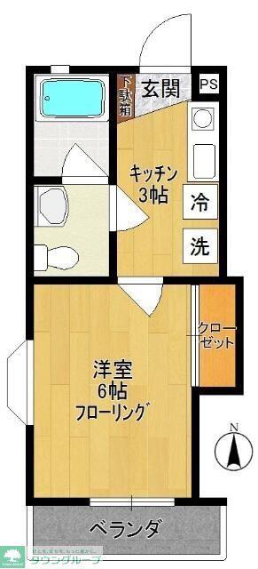 MKハイツエムケーハイツ(1K/2階)の間取り写真