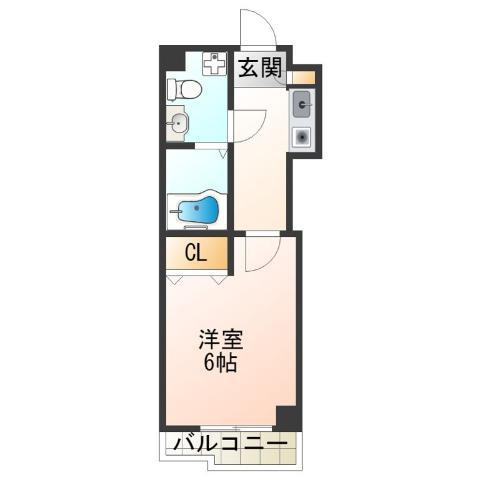 ティアラコートイースト(1K/3階)の間取り写真