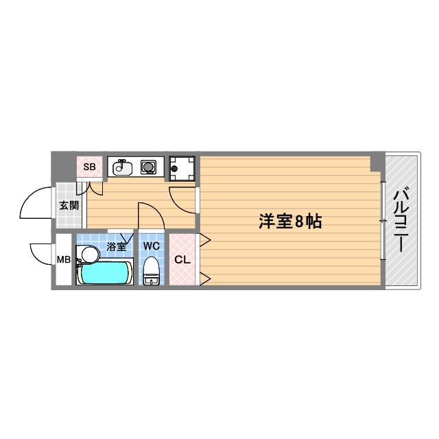 エスタシオン甲子園口(1DK/1階)の間取り写真