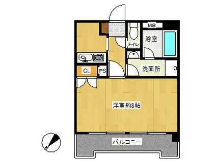 シティマンション水前寺駅通(1K/11階)の間取り写真