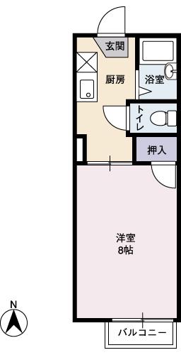 グリーンハイツ(1K/2階)の間取り写真