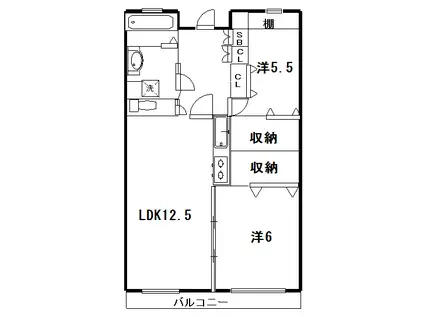 カインドネスQ(2LDK/3階)の間取り写真