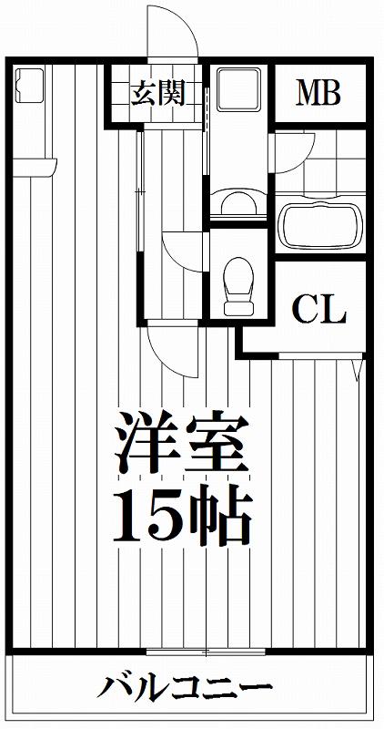 ブランチ613(ワンルーム/2階)の間取り写真