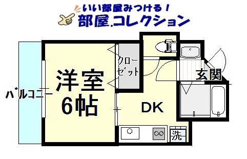 馬借タカヤコーポレーション(1DK/3階)の間取り写真