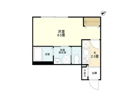 ウェルスクエアイズム目黒祐天寺(1K/1階)の間取り写真