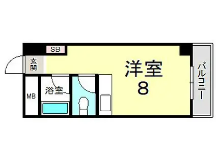 I・N・Kサンヒル(ワンルーム/1階)の間取り写真