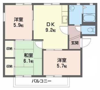 ガーデンタウン清水(3DK/2階)の間取り写真