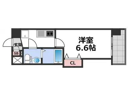 ラグゼ桜ノ宮(1K/9階)の間取り写真