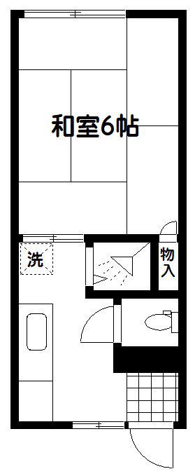 椎名荘(1K/2階)の間取り写真