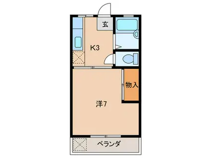 パナハイツ柴田(1K/2階)の間取り写真