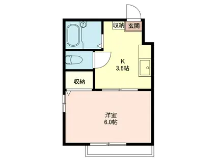 コーポベニー(1K/2階)の間取り写真