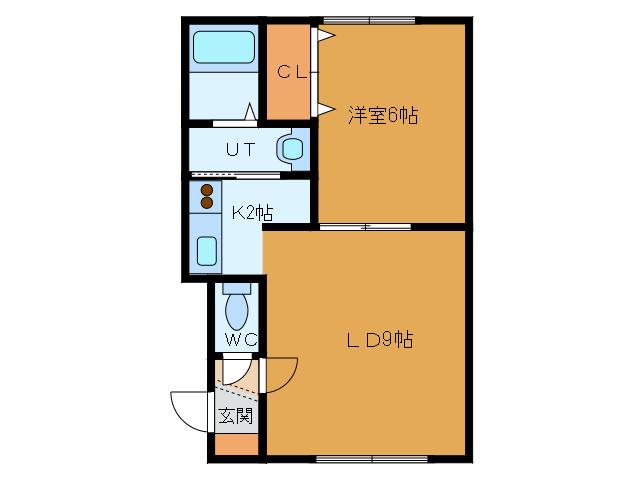 メイプルハイム(1LDK/1階)の間取り写真