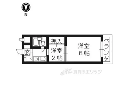 神泉苑マンション(2K/3階)の間取り写真