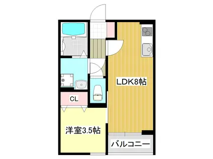 フォレストコート(1LDK/1階)の間取り写真
