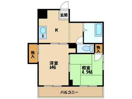 第1廣田マンション(2DK/4階)の間取り写真