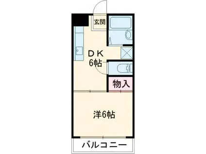 パークレーン東和(1DK/4階)の間取り写真