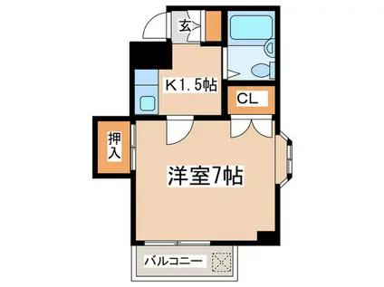 中和泉グリーンハイツ(1K/2階)の間取り写真