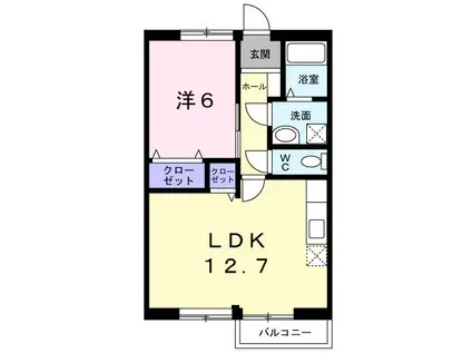 ハイツティージーエム 田島町 1LDKルーム(1LDK/2階)の間取り写真