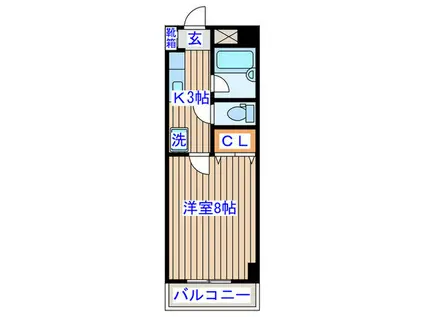 ハイライズ泉中央(1K/3階)の間取り写真