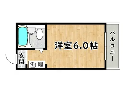 ジオナ大和田(1K/6階)の間取り写真