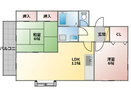 セジュール矢取(2LDK/2階)の間取り写真