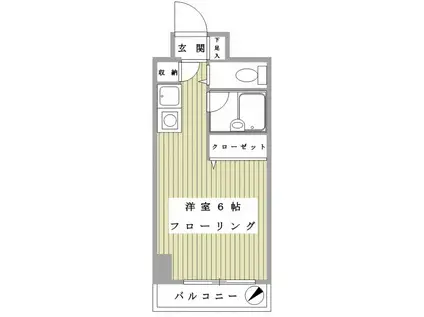 ライオンズマンション横浜大通公園第3(ワンルーム/2階)の間取り写真