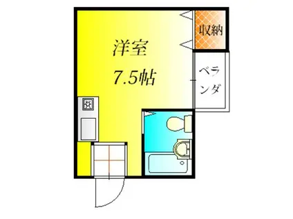 JPアパートメント藤井寺(ワンルーム/3階)の間取り写真
