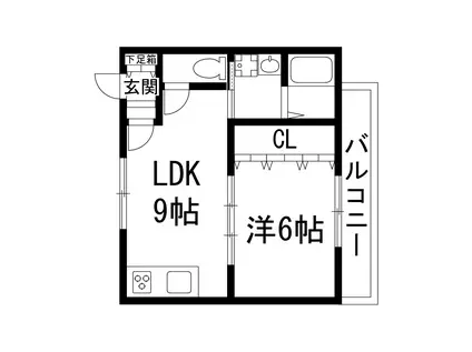 坂上マンション(1LDK/1階)の間取り写真