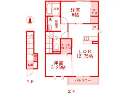 FT葉山(2LDK/2階)の間取り写真