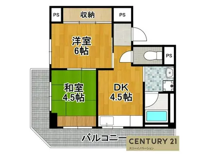 松本第2マンション(2DK/3階)の間取り写真