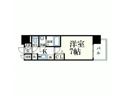 プレサンス名古屋STATIONサティナ(1K/10階)の間取り写真