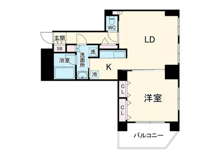 トーシンフェニックス新横濱イクシール(1LDK/4階)の間取り写真