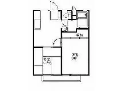 菊地ハイツB(2K/2階)の間取り写真