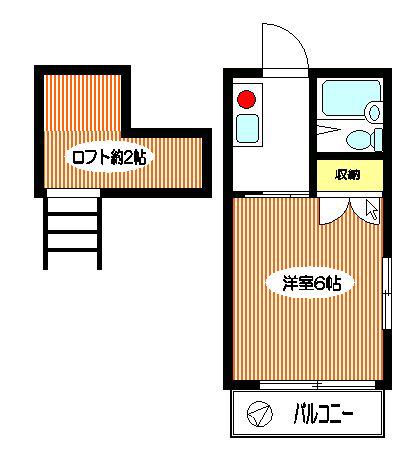 イーストヴィレッジ(1K/2階)の間取り写真