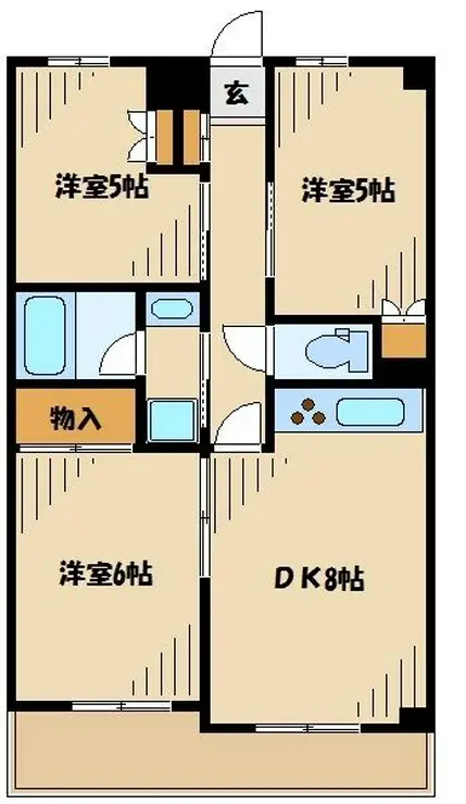 荏田五番館 5階階 間取り