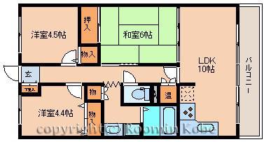 ウィンズ弐番館(3LDK/3階)の間取り写真