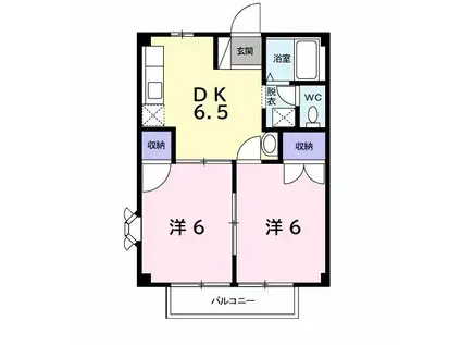 アドバンテージI(2DK/2階)の間取り写真