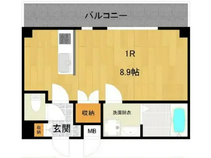 アビーコリーヌ(ワンルーム/4階)の間取り写真