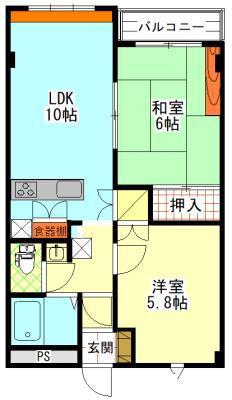 ストーク21港町(2LDK/3階)の間取り写真