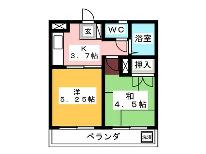 グレース伊勢原(2K/1階)の間取り写真