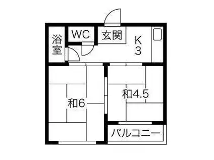 南陽ビル(2K/4階)の間取り写真