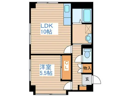 SAKATA BLD(1LDK/3階)の間取り写真