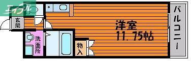 ロイヤルレピュート東島田(ワンルーム/2階)の間取り写真