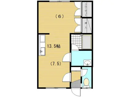 パレスエナジー(1DK/2階)の間取り写真
