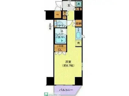 ガリシアヒルズ西麻布イースト(1K/12階)の間取り写真