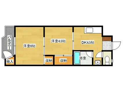 舟入GNコーポラス(2DK/3階)の間取り写真